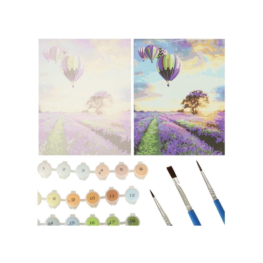 Måla efter siffror - Lavendelfält 40x50cm med penslar | Hem & Hobby | Pryloteket
