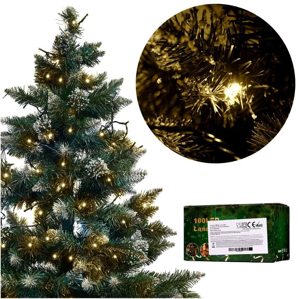 Varmhvide LED-lys 10m, 8 tilstande til dekoration