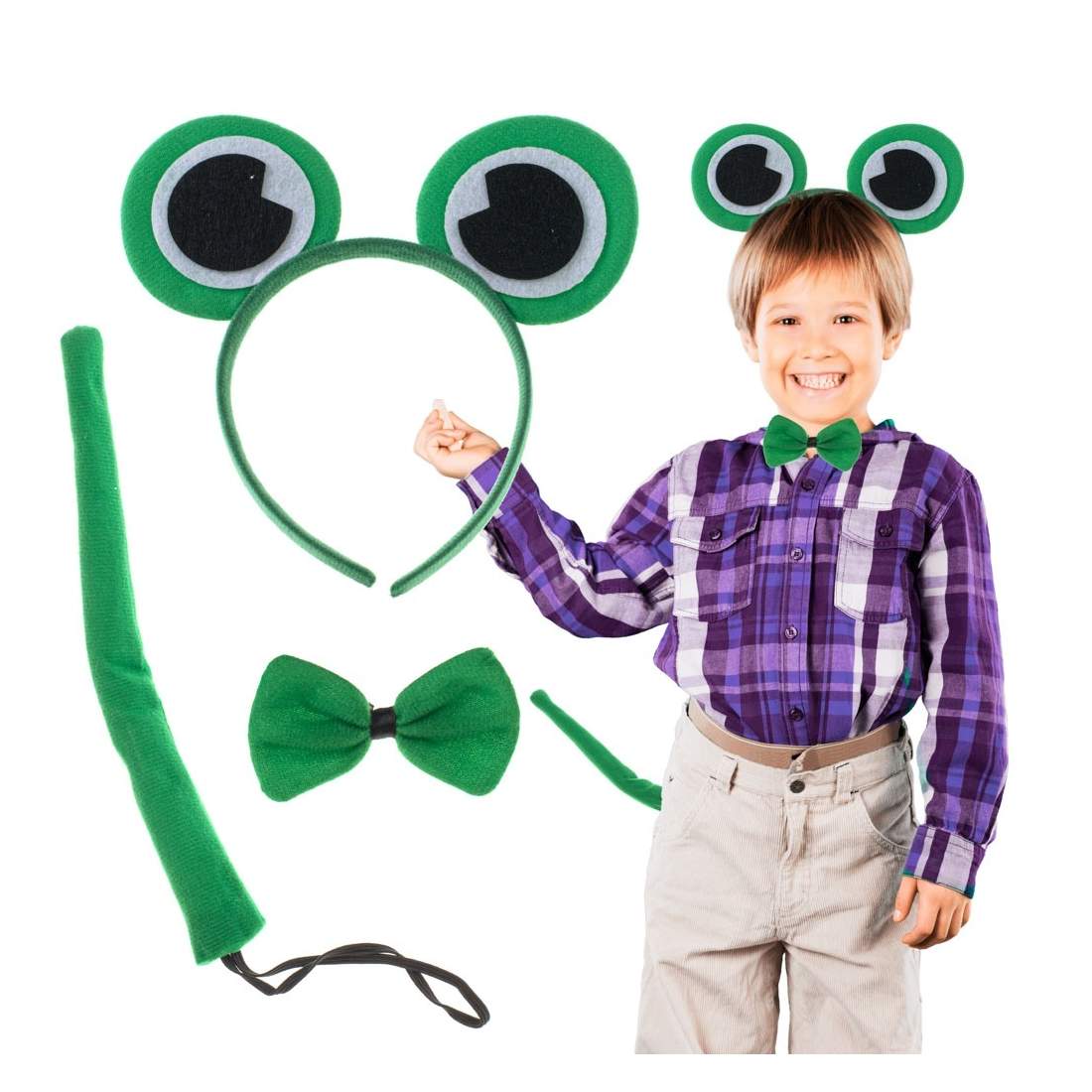 Grön groddräkt med svans och ögonpannband | Hem & Hobby - Hem & Hushåll - Tvätt | Pryloteket