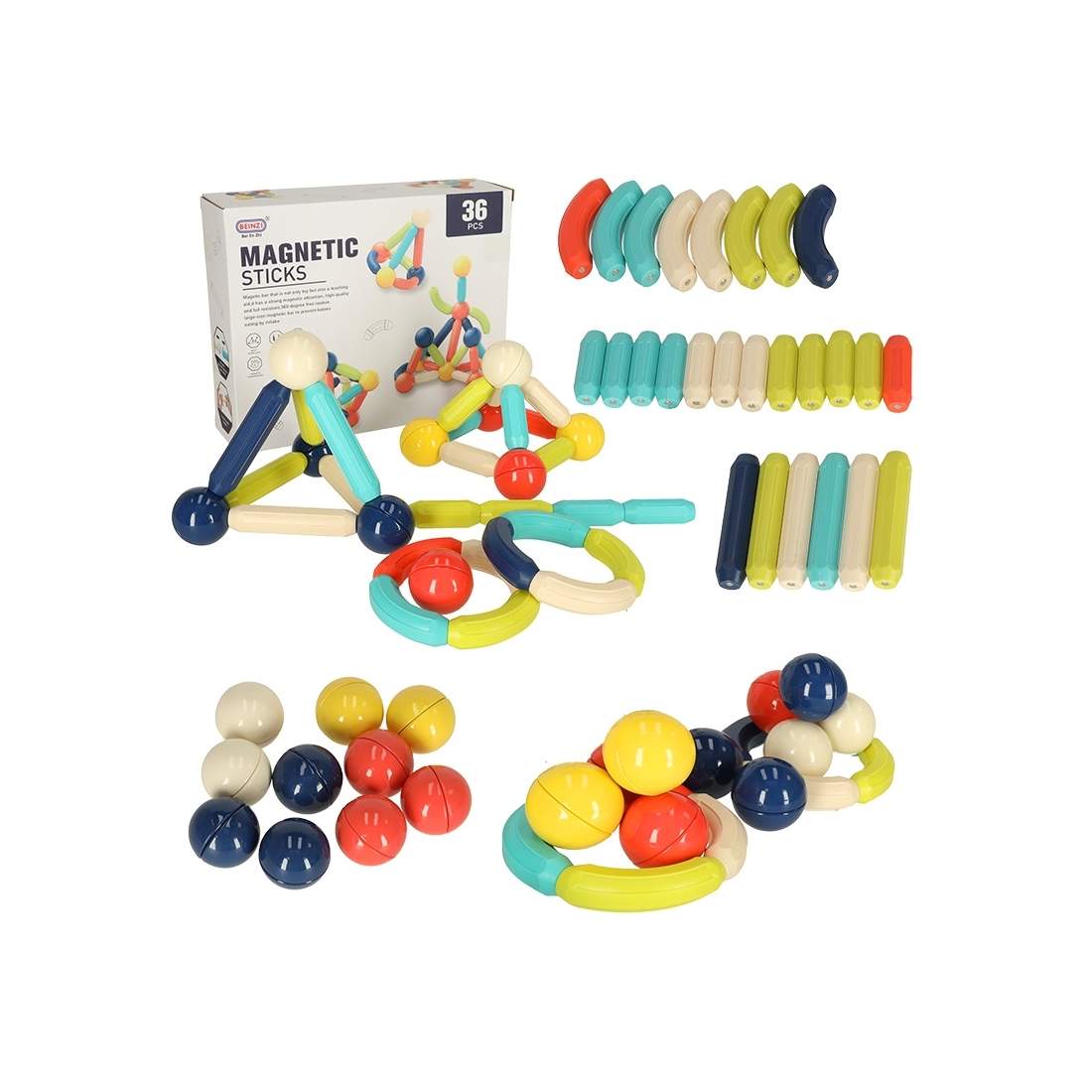 Färgglada magnetiska byggstenar för kreativ lek | Hälsa & Skönhet - Personvård - Vård & Rehabilitering - Hållning | Pryloteket
