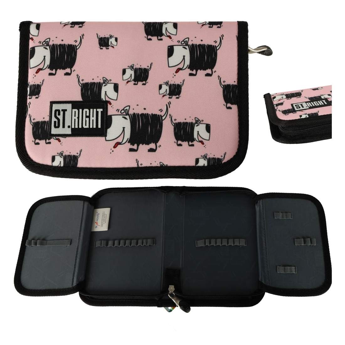 Rosa pennfodral med hundmotiv - flera fack | Elektronik - Tillbehör Mobil & Surfplatta - Mobiltillbehör - Mobilkablar - Tillbehör | Pryloteket