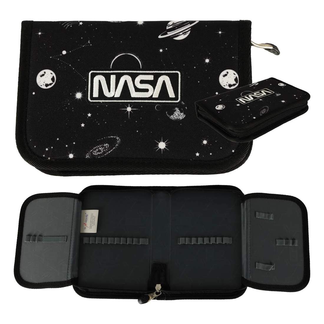 Svart pennfodral med kosmisk design, flera fack | Elektronik - Tillbehör Mobil & Surfplatta - Mobiltillbehör - Mobilkablar - Tillbehör | Pryloteket