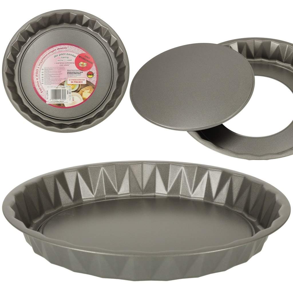 Grå bageplade 29,5 cm - Non-stick, aftagelig bund