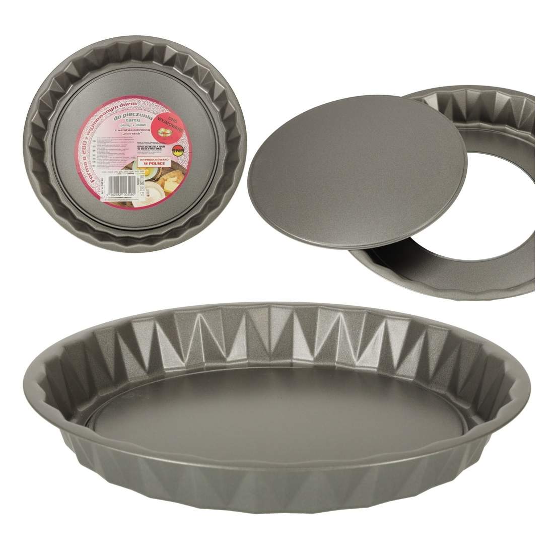 Grå bakplåt 29,5 cm - Non-stick, avtagbar botten | Hem & Hobby - Hem & Hushåll - Kök | Pryloteket