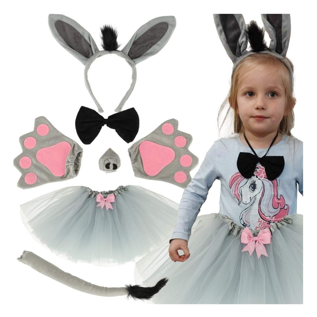 Karnevalskostym med åsnekjol, pannband, 7 delar | Hem & Hobby - Hem & Hushåll - Tvätt | Pryloteket