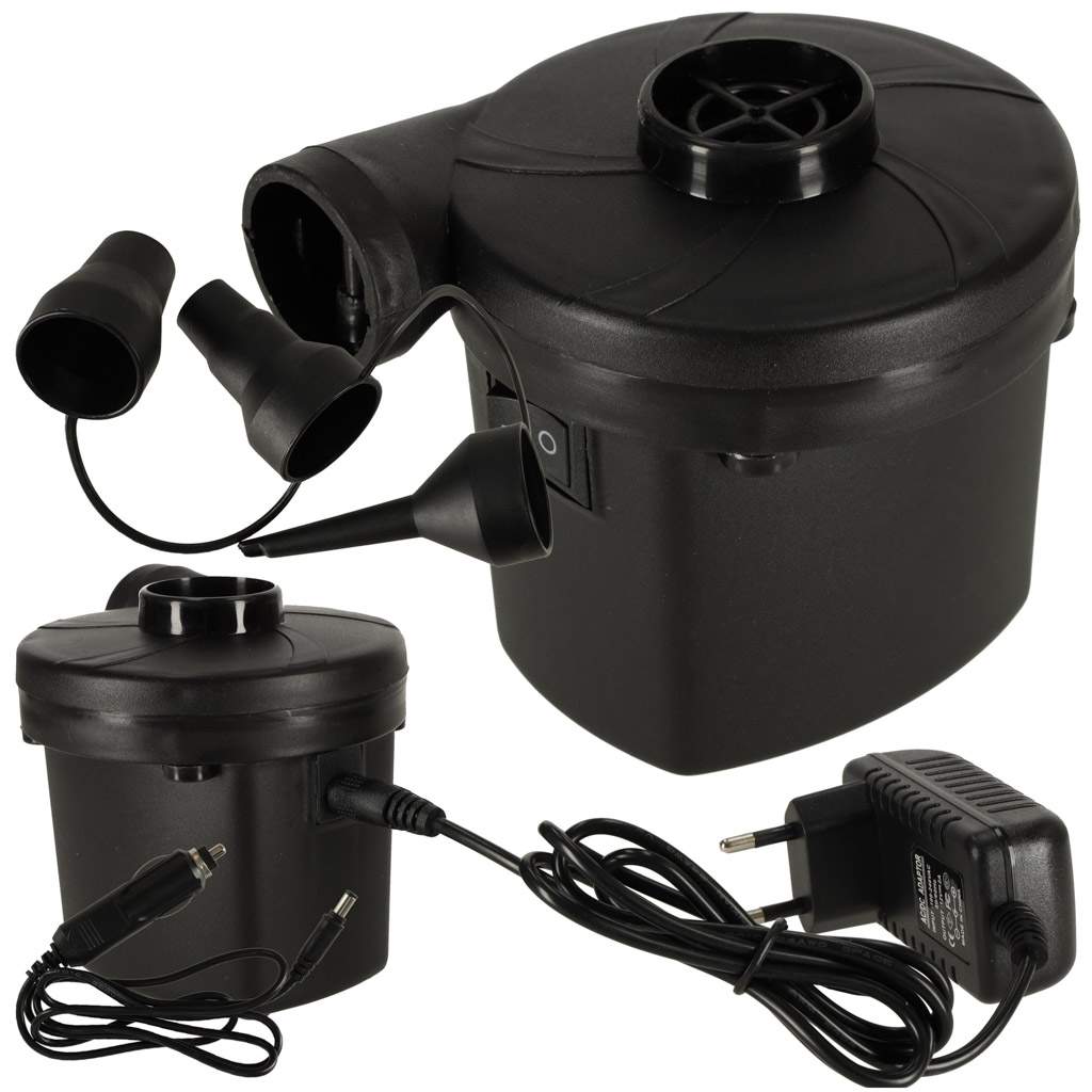 Elektrisk madraspumpe 12V/240V med flere spidser
