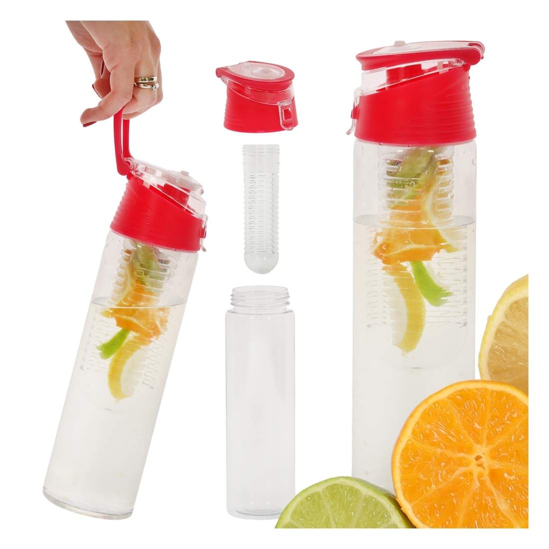 Rosa vattenflaska med fruktinsats 800ml | Hälsa & Skönhet - Personvård - Hygien | Pryloteket