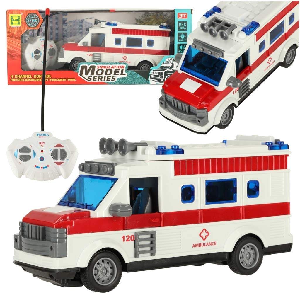 Fjernstyret ambulance 1:30 med lyd, 21,5 cm