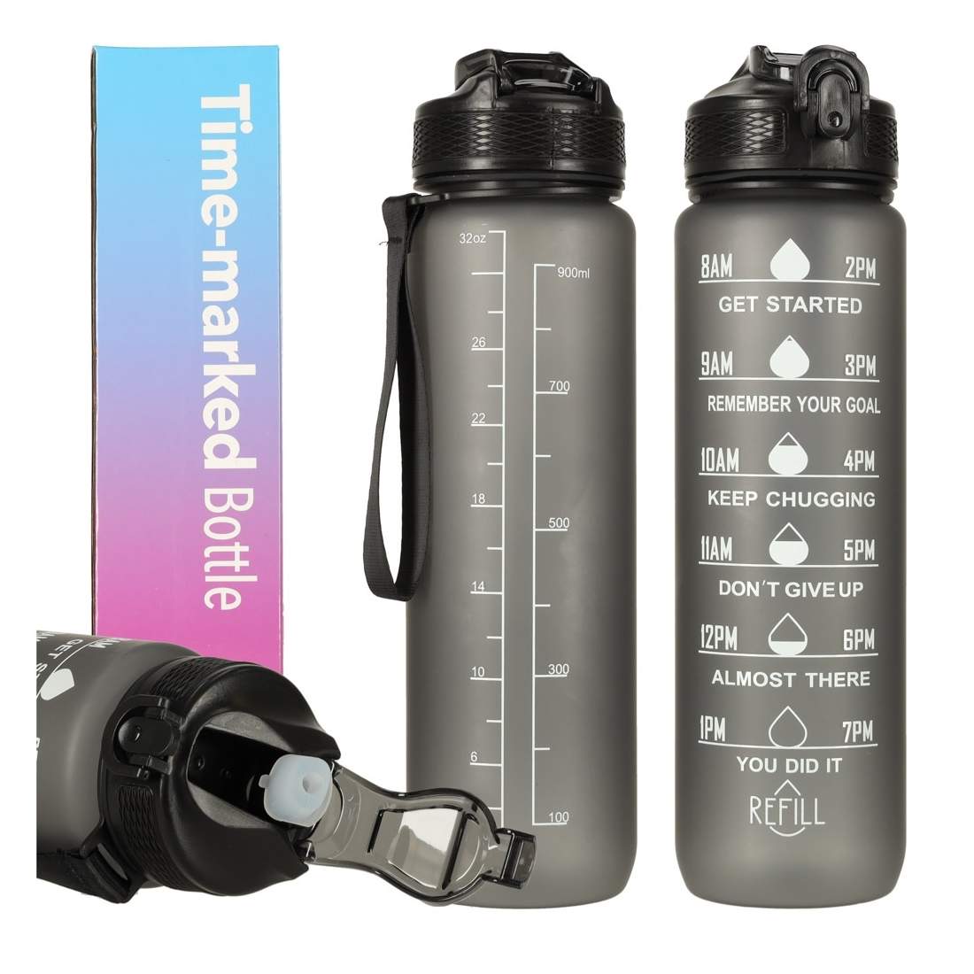 Svart Vattenflaska 1L - Miljövänlig och Praktisk | Elektronik - Tillbehör Mobil & Surfplatta - Mobiltillbehör - Mobilkablar - Tillbehör | Pryloteket