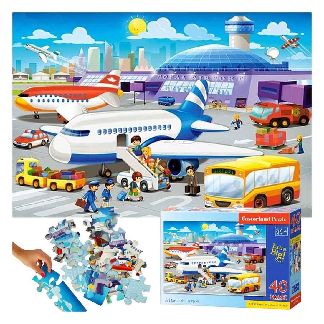 Flygplatspussel för Barn, 40 bitar, 4+ år | Hälsa & Skönhet - Personvård - Vård & Rehabilitering - Hållning | Pryloteket
