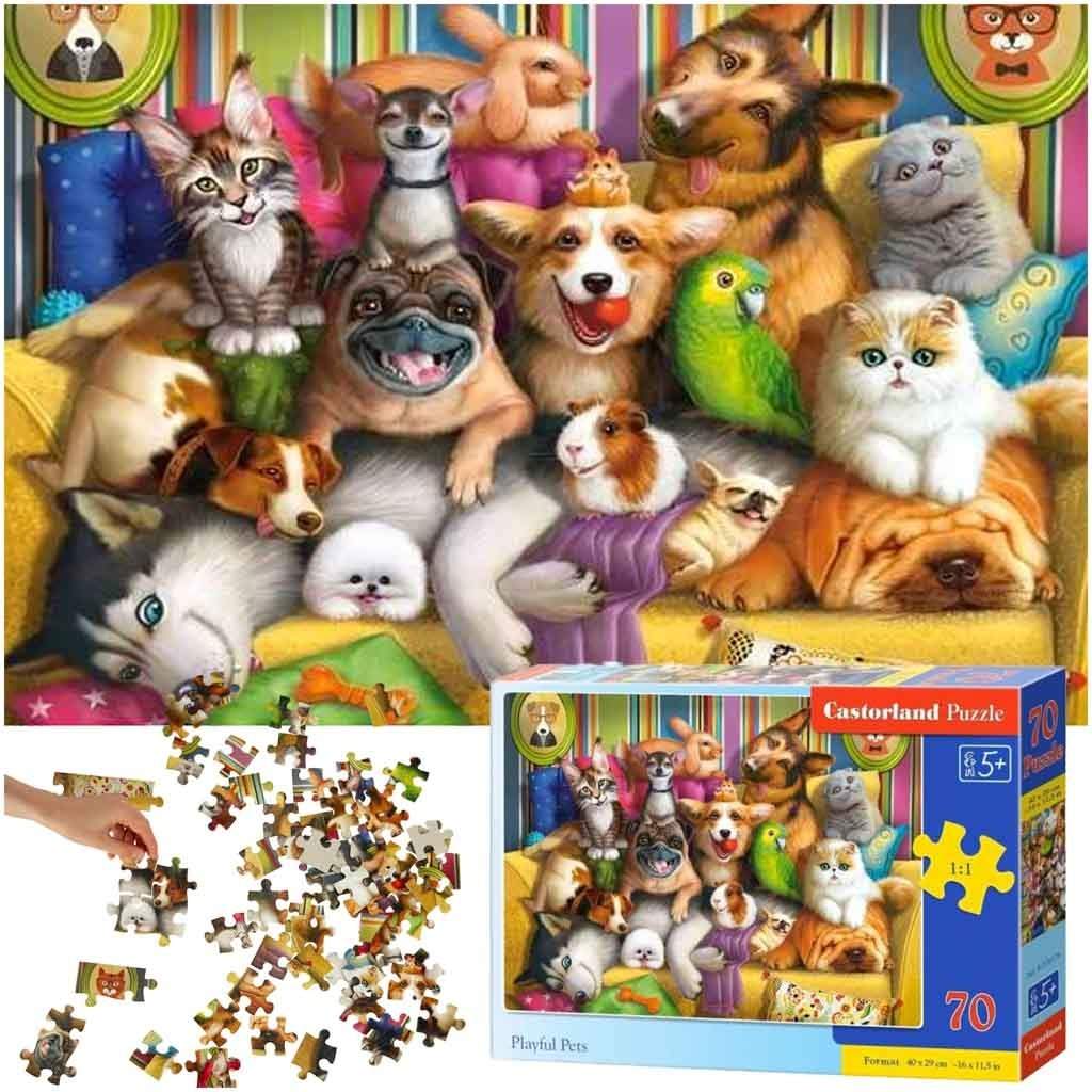 Funny Animals Puzzle - Udvikler færdigheder, 5+