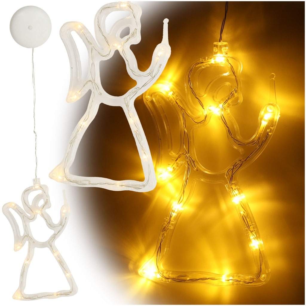 LED loftslampe juleengel 49cm, 10 lysdioder