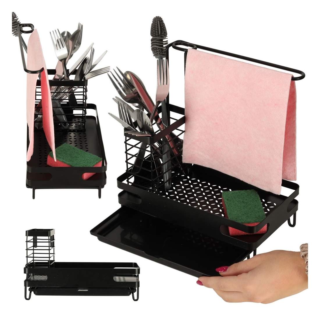 Köksarrangör med hylla, borsthållare & tygställ | Elektronik - Tillbehör Mobil & Surfplatta - Mobiltillbehör - Mobilkablar - Tillbehör | Pryloteket