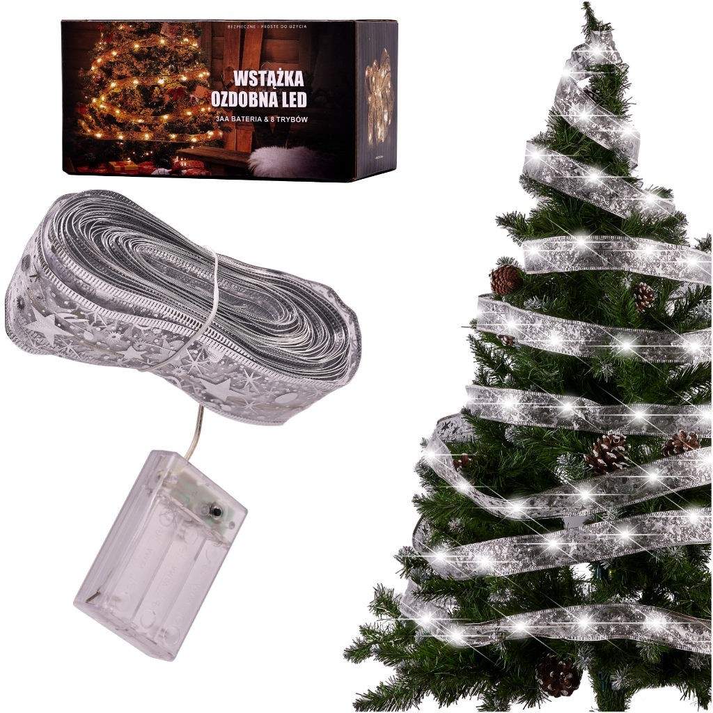 LED strip 10m kold hvid julebelysning batteridrevet