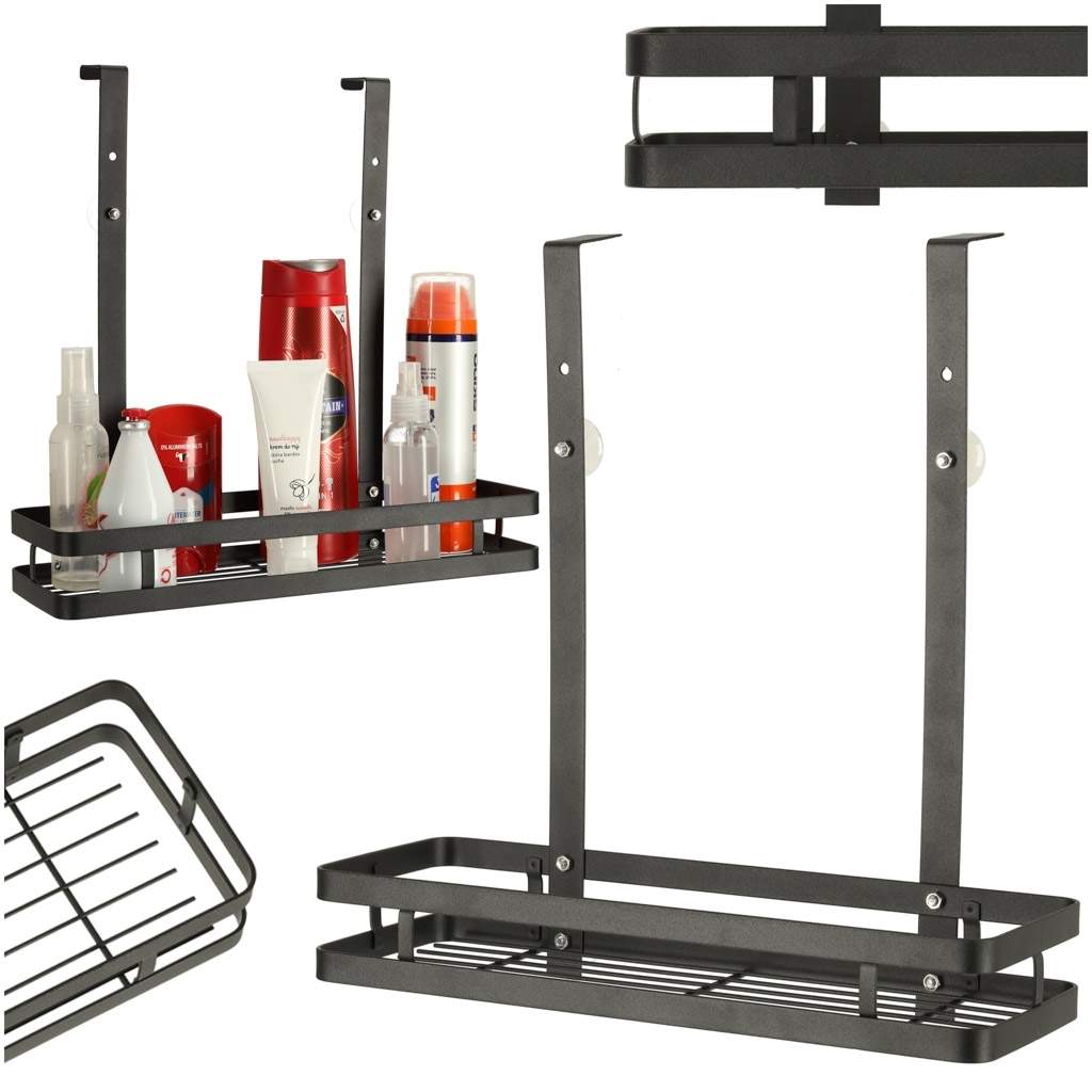 Sort metal brusehylde - Nem montering