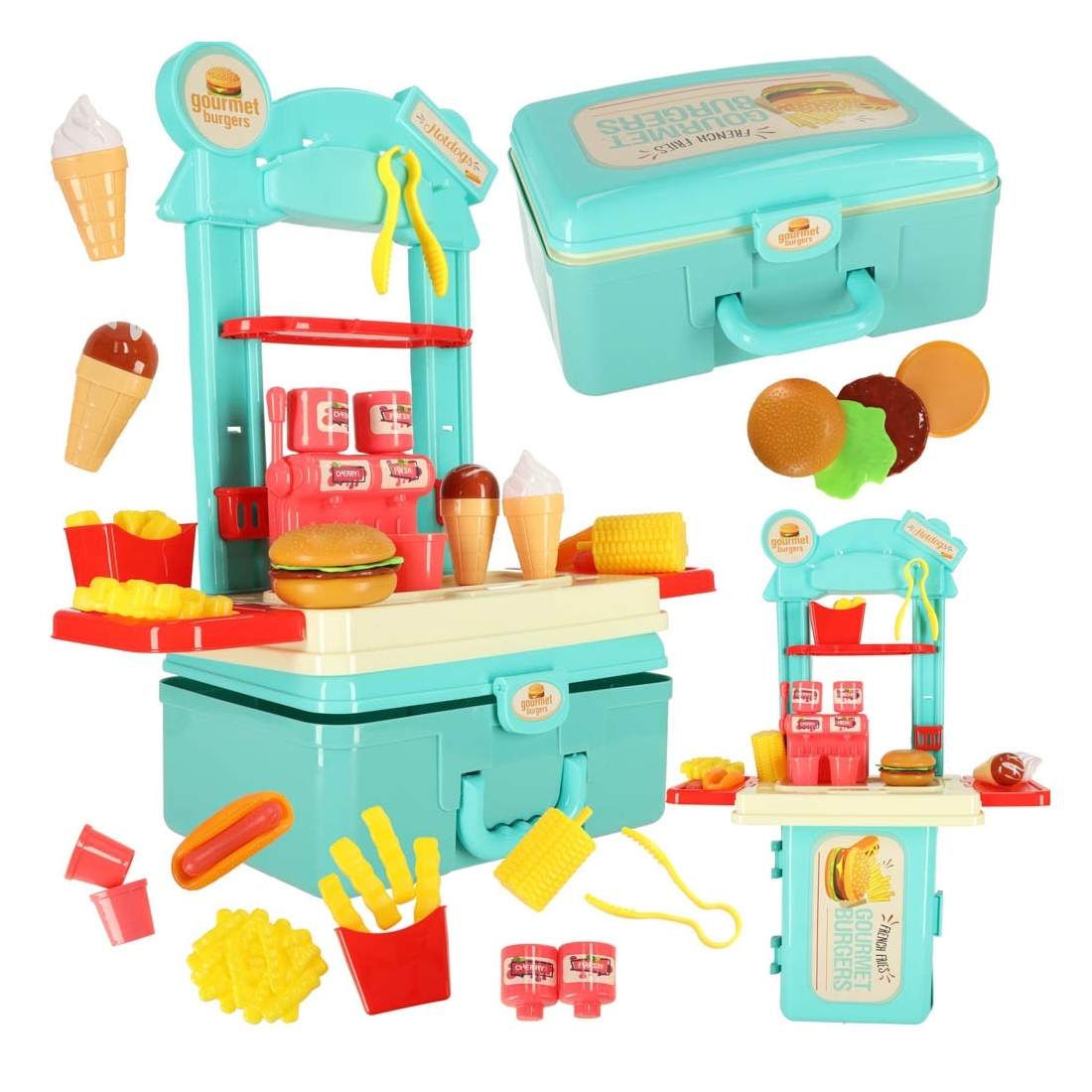 Barnkök Resväska 55cm - Snabbmat & Glass Set | Elektronik - Tillbehör Mobil & Surfplatta - Mobiltillbehör - Mobilkablar - Tillbehör | Pryloteket