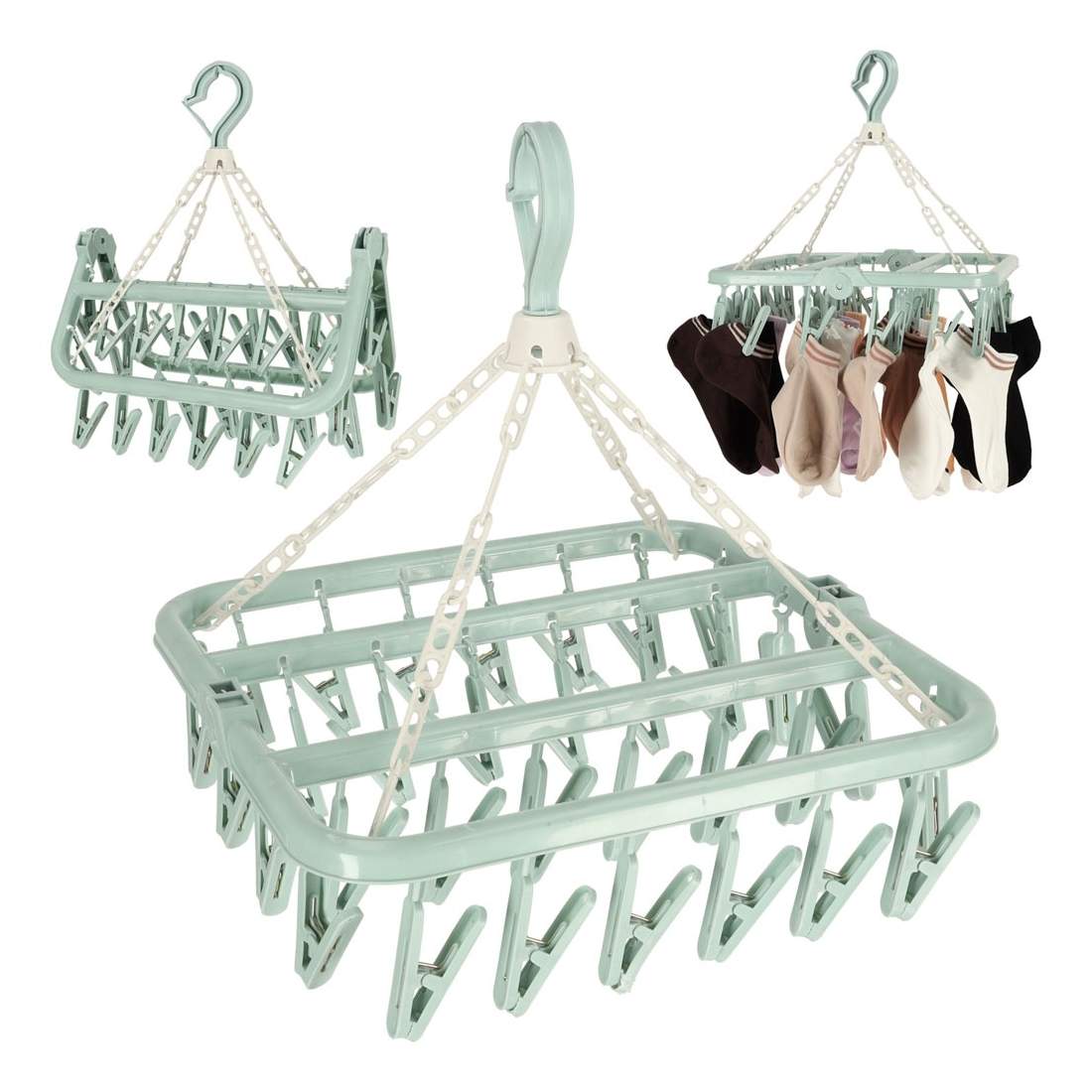 Kompakt torkställning med 32 klädnypor | Hem & Hobby - Hem & Hushåll - Tvätt - Torkställningar | Pryloteket