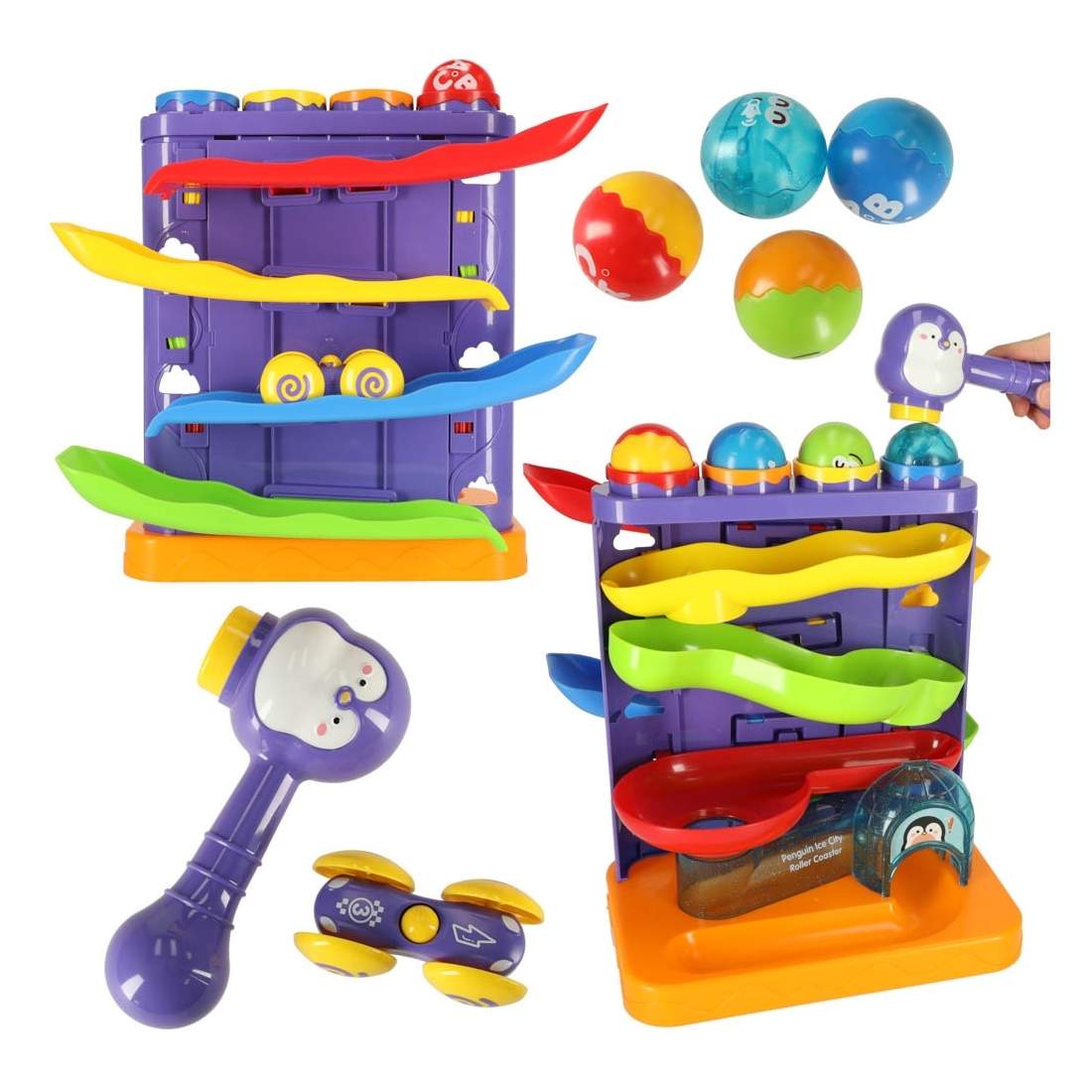 3-i-1 Interaktiv Bollbana med Hammare, Pingvin & Bil | Hälsa & Skönhet - Personvård - Vård & Rehabilitering - Hållning | Pryloteket