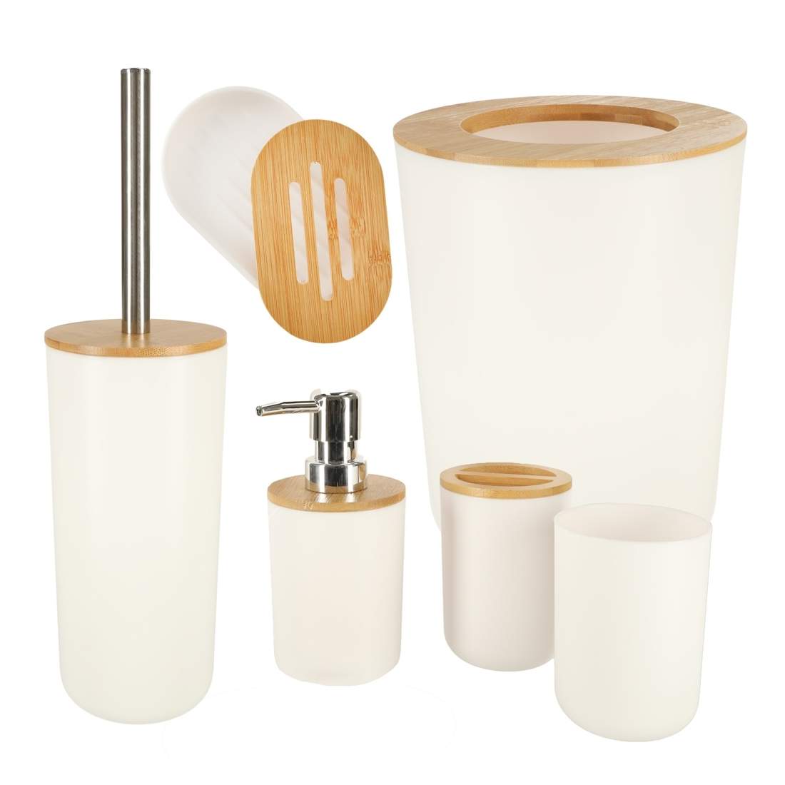 Elegant Badrumsset 6 delar - Vit Borstdispenser | Elektronik - Tillbehör Mobil & Surfplatta - Mobiltillbehör - Mobilkablar - Tillbehör | Pryloteket