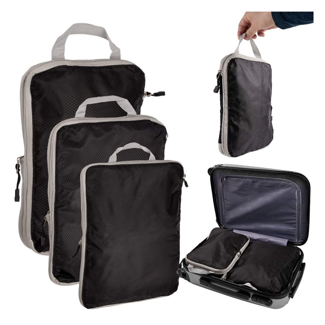 3-pack vattentäta kompressionsresväskorganisatörer | Elektronik - Tillbehör Mobil & Surfplatta - Mobiltillbehör - Mobilkablar - Tillbehör | Pryloteket