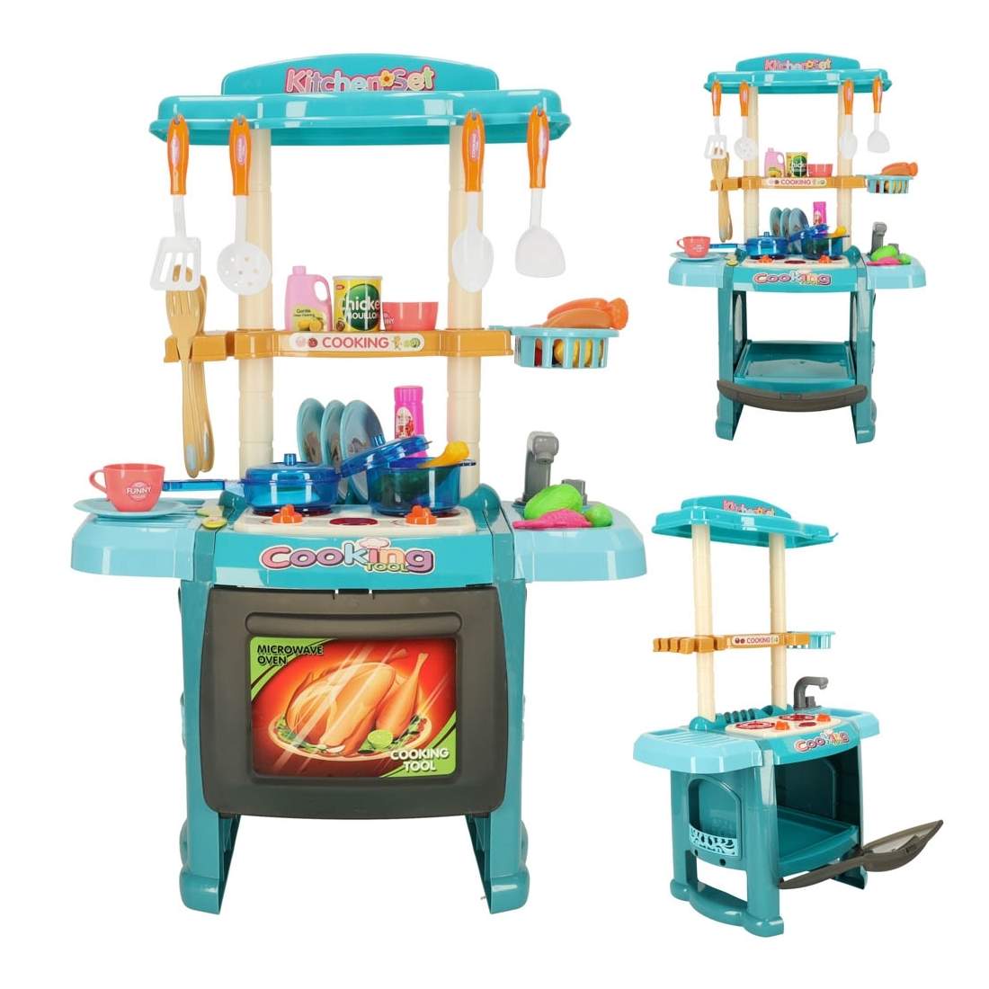 Barnkök i plast med ljus och blå kran | Hem & Hobby - Hem & Hushåll - Kök | Pryloteket