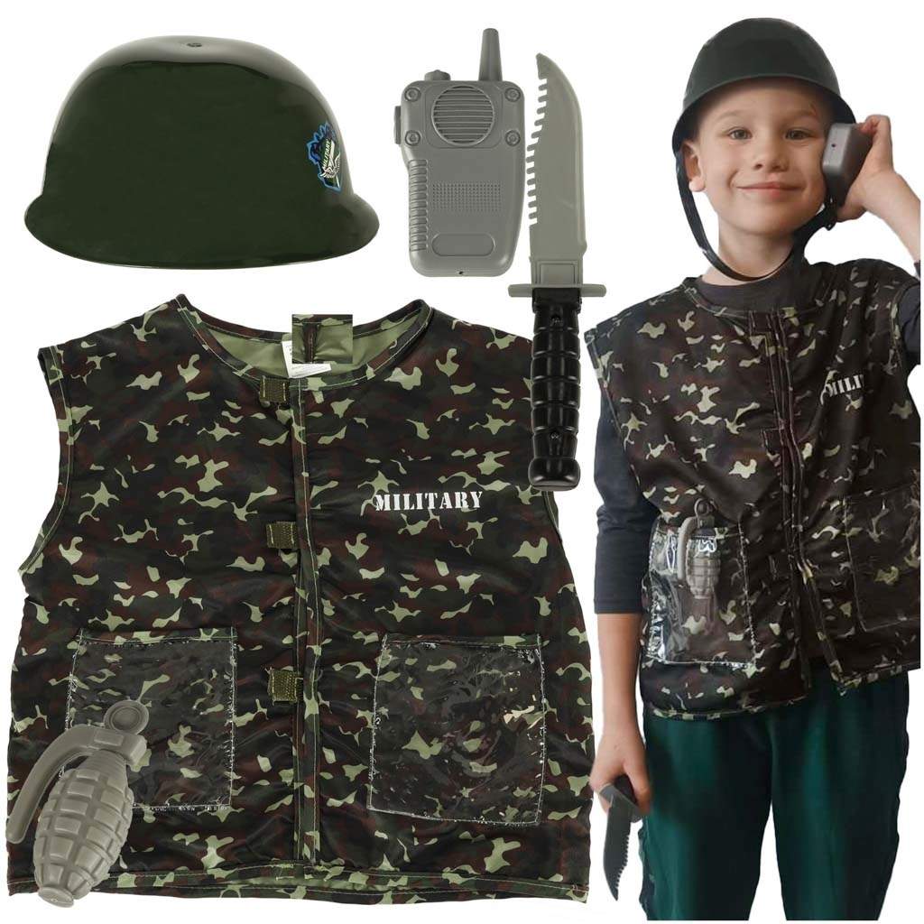 Karnevalskostume Hjelmsoldat Børn 3-8 år