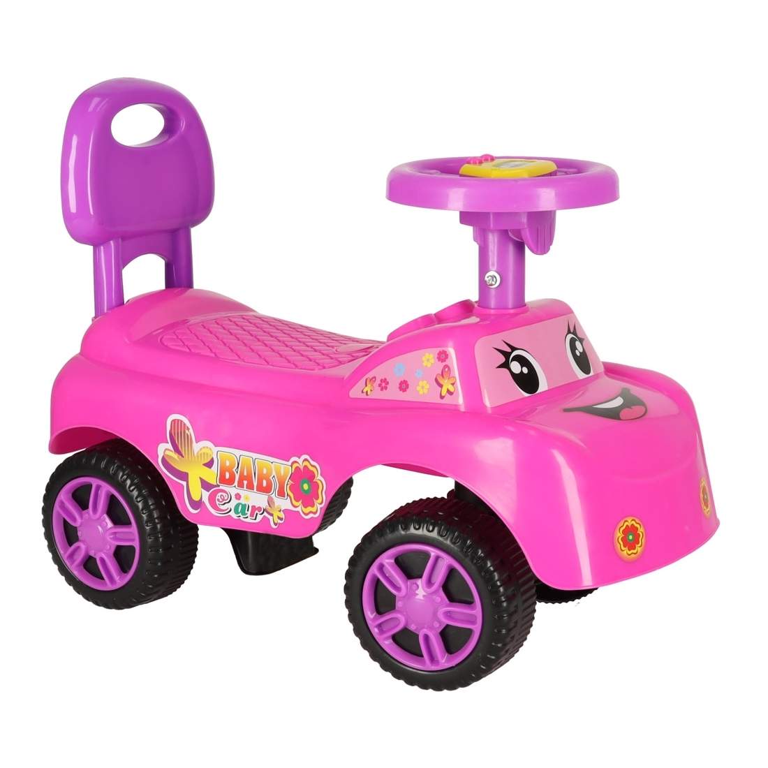 Rosa barnvagn med horn och leende motiv | Hem & Hobby - Hem & Hushåll - Bygg | Pryloteket