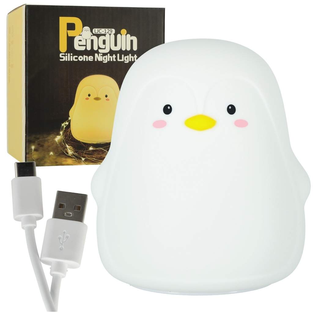 Söt pingvin nattlampa i silikon med LED-ljus | Elektronik - Kablar & Adaptrar - Adaptrar & Signalomvandlare - USB | Pryloteket