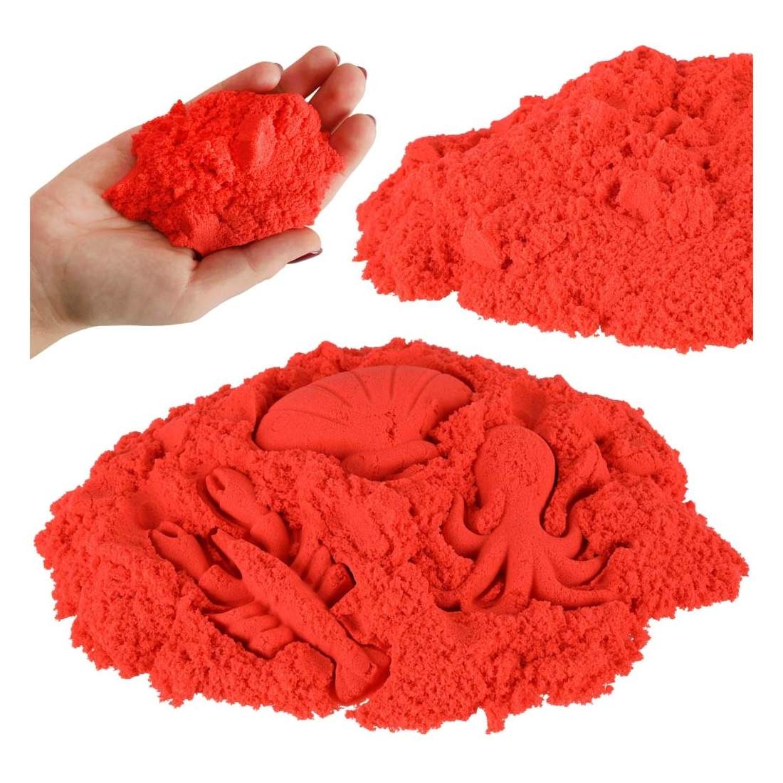 Kinetisk Sand Röd 1kg - Kreativ Lekpåse | Hem & Hobby - Hem & Hushåll - Bygg | Pryloteket