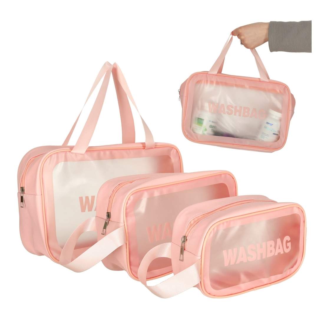 Praktiskt rosa kosmetikset - stilren förvaring