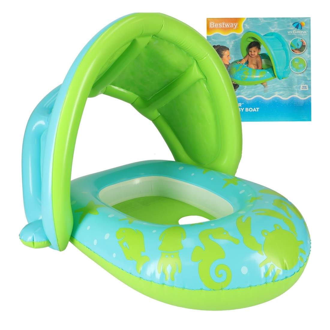 Uppblåsbar Grön Ponton med Kapell - Robust & Bekväm | Hem & Hobby | Pryloteket