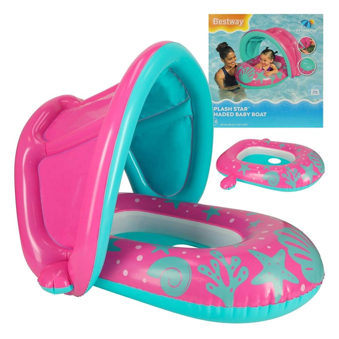 Uppblåsbar Rosa Pontonbåt med Kapell | Hem & Hobby | Pryloteket