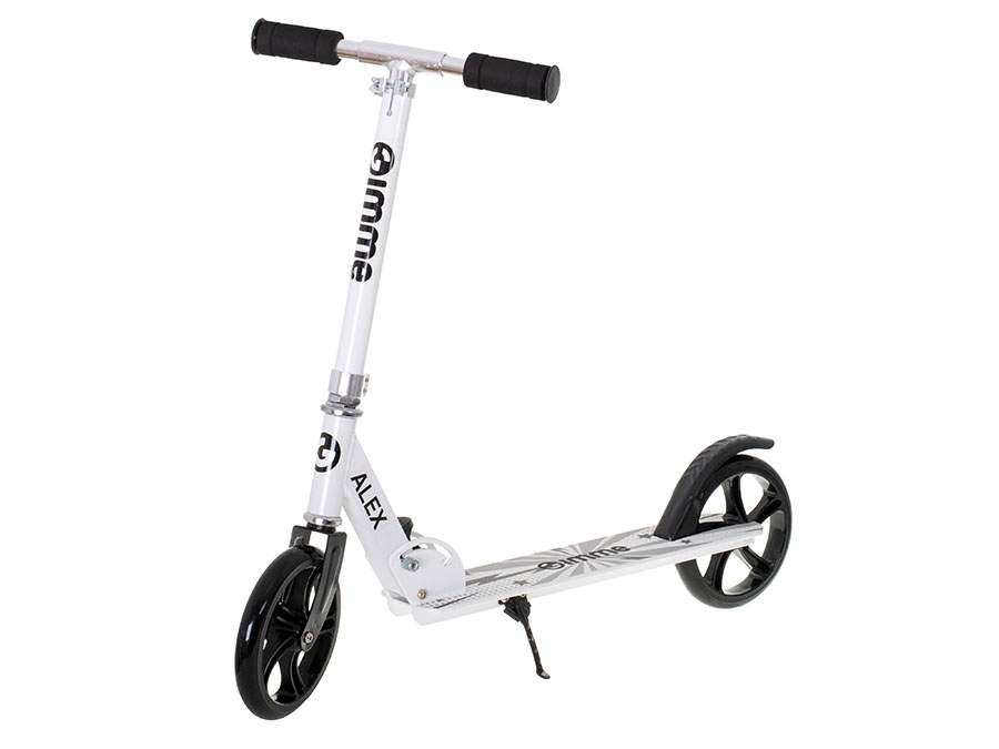 Sammenfoldelig hvid scooter med 200 mm hjul