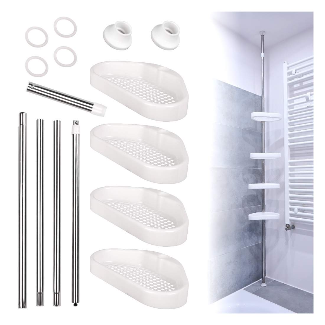 Justerbar teleskophylla för dusch 320cm | Hem & Hobby - Hem & Hushåll - Badrum | Pryloteket