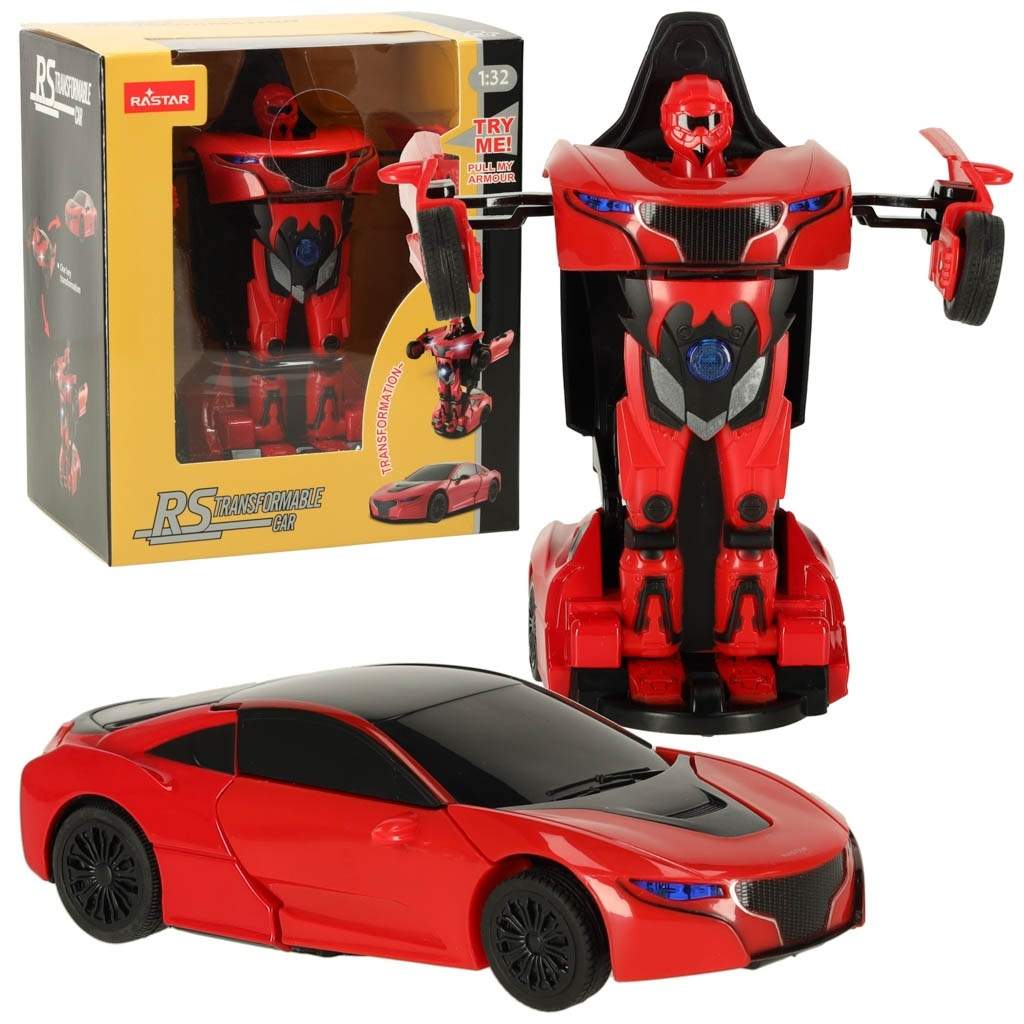 Mini Transformer Die Cast Red Legetøjsbil 1:32 RTR