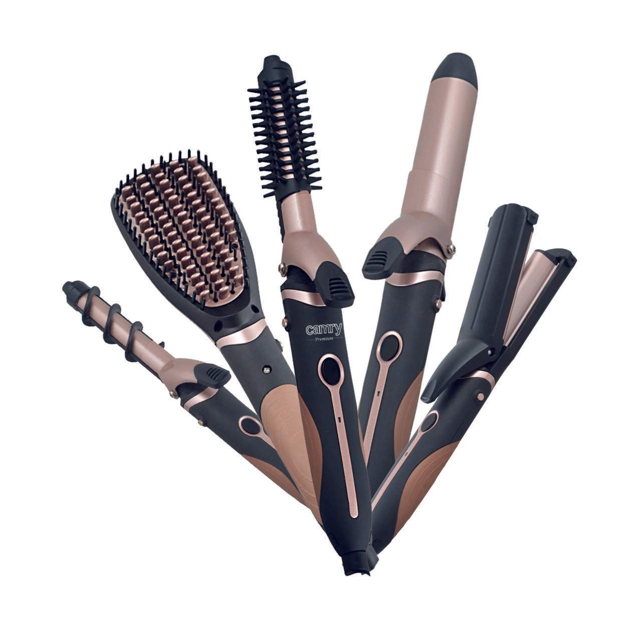 Camry CR 2024 Hair Styler Set 5-in-1, 50 W, Black/Rose Gold