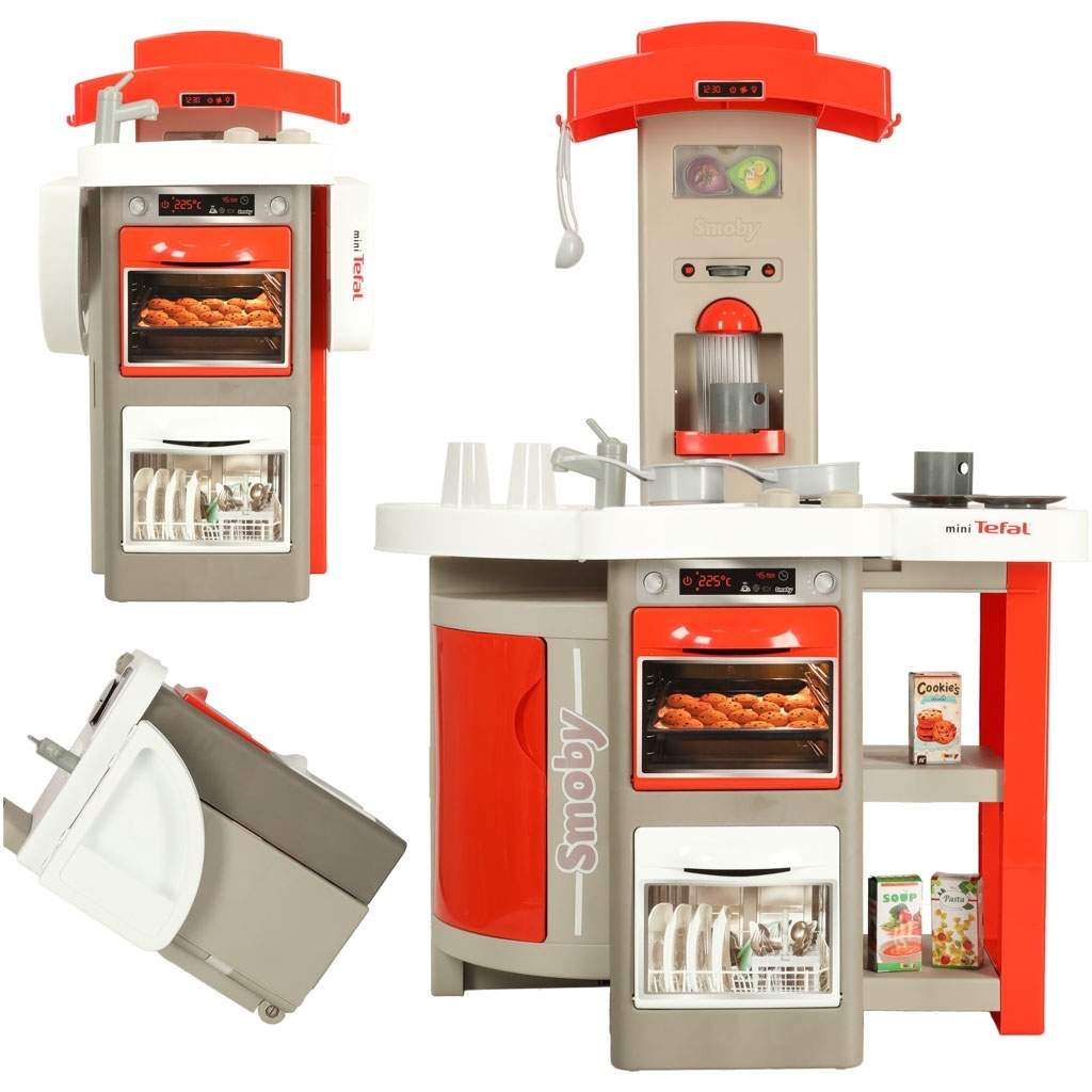 Rødt børnekøkken i plast med lydfunktion