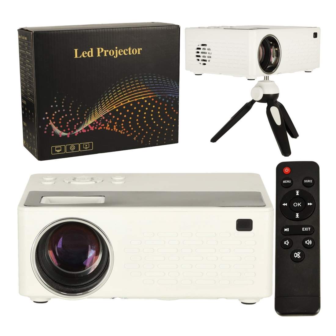 Bärbar LED-barnprojektor 1080p USB vit | Elektronik - Kablar & Adaptrar - Adaptrar & Signalomvandlare - Video | Pryloteket