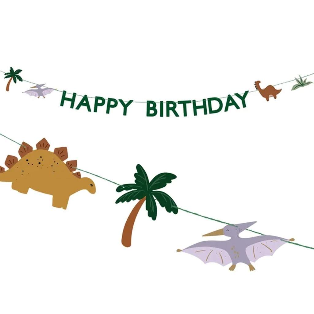 Dinosaur fødselsdagsbanner 3m - Festindretning