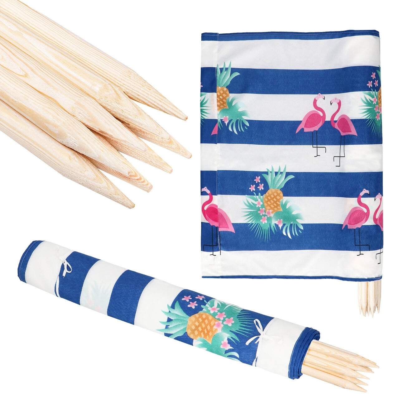 Strandskærm 6m - Tropiske striber