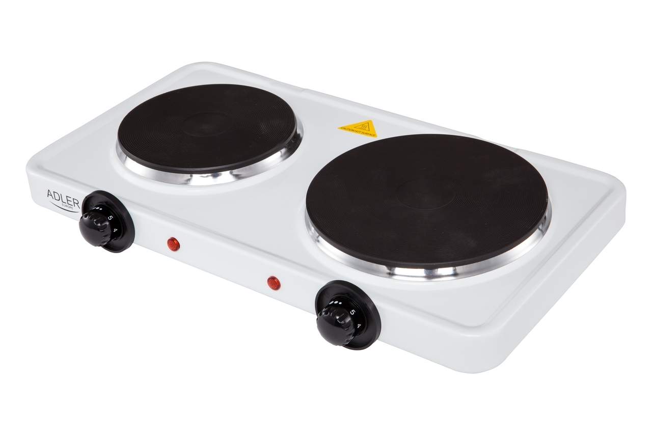 Dobbelt elektrisk komfur med 2 brændere og justerbar temperatur