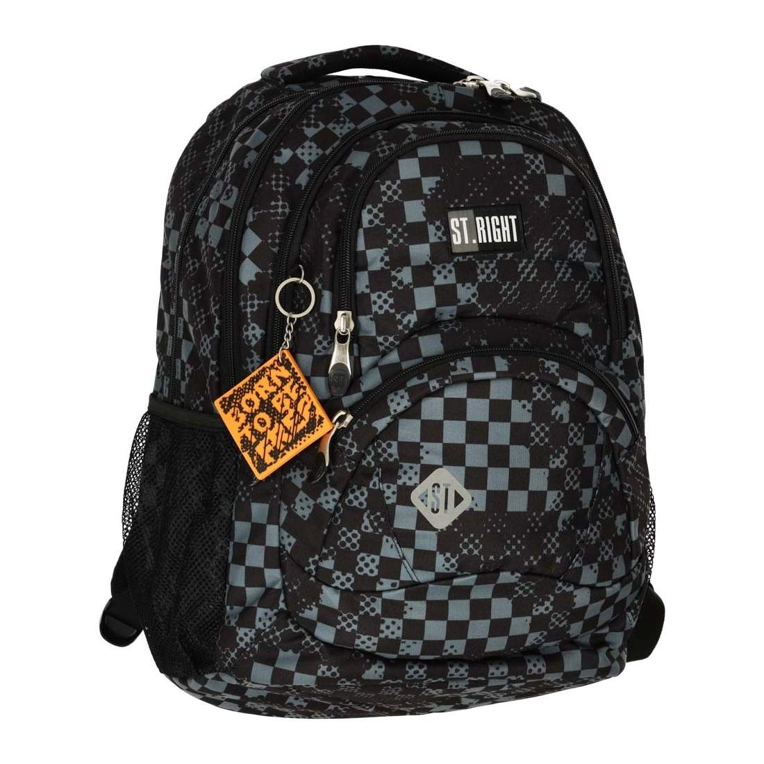 Rymlig 17 skolryggsäck med schackmönster | Hem & Hobby | Pryloteket