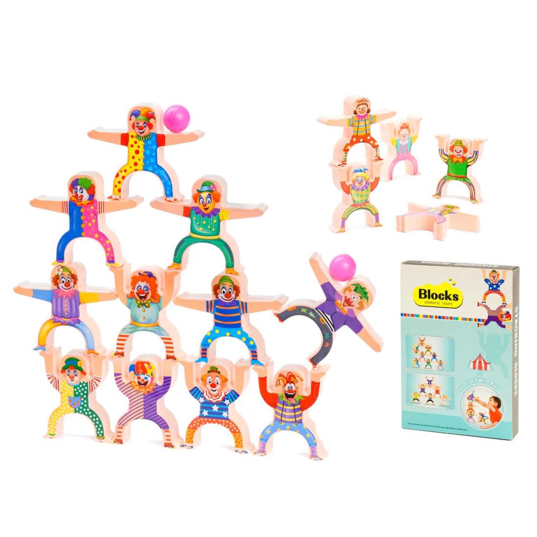 Färgglatt Clowntorn - Motorik & Koordinationsträning | Hem & Hobby - Hem & Hushåll - Bygg | Pryloteket