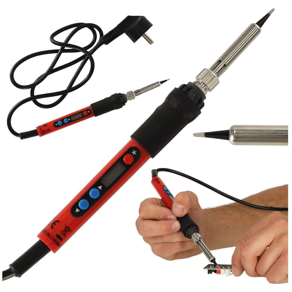 Loddekolbe med LCD-display og justerbar temperatur