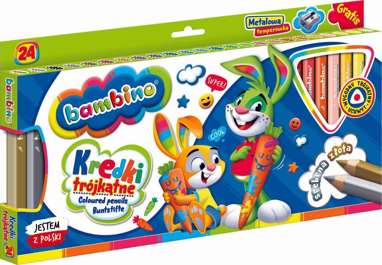 Trekantede farveblyanter i træramme, 24 farver med spidser