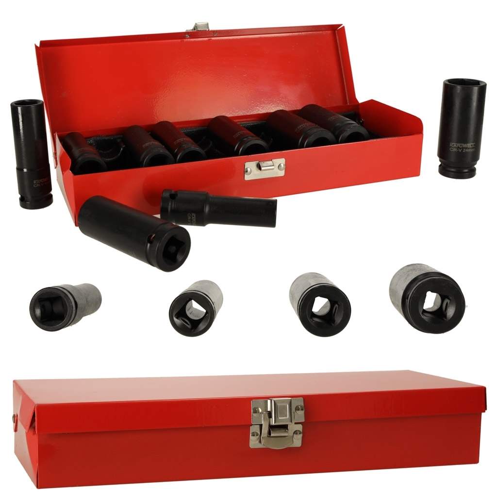 Slagfatningssæt 1/2, 10-24 mm, med kuffert