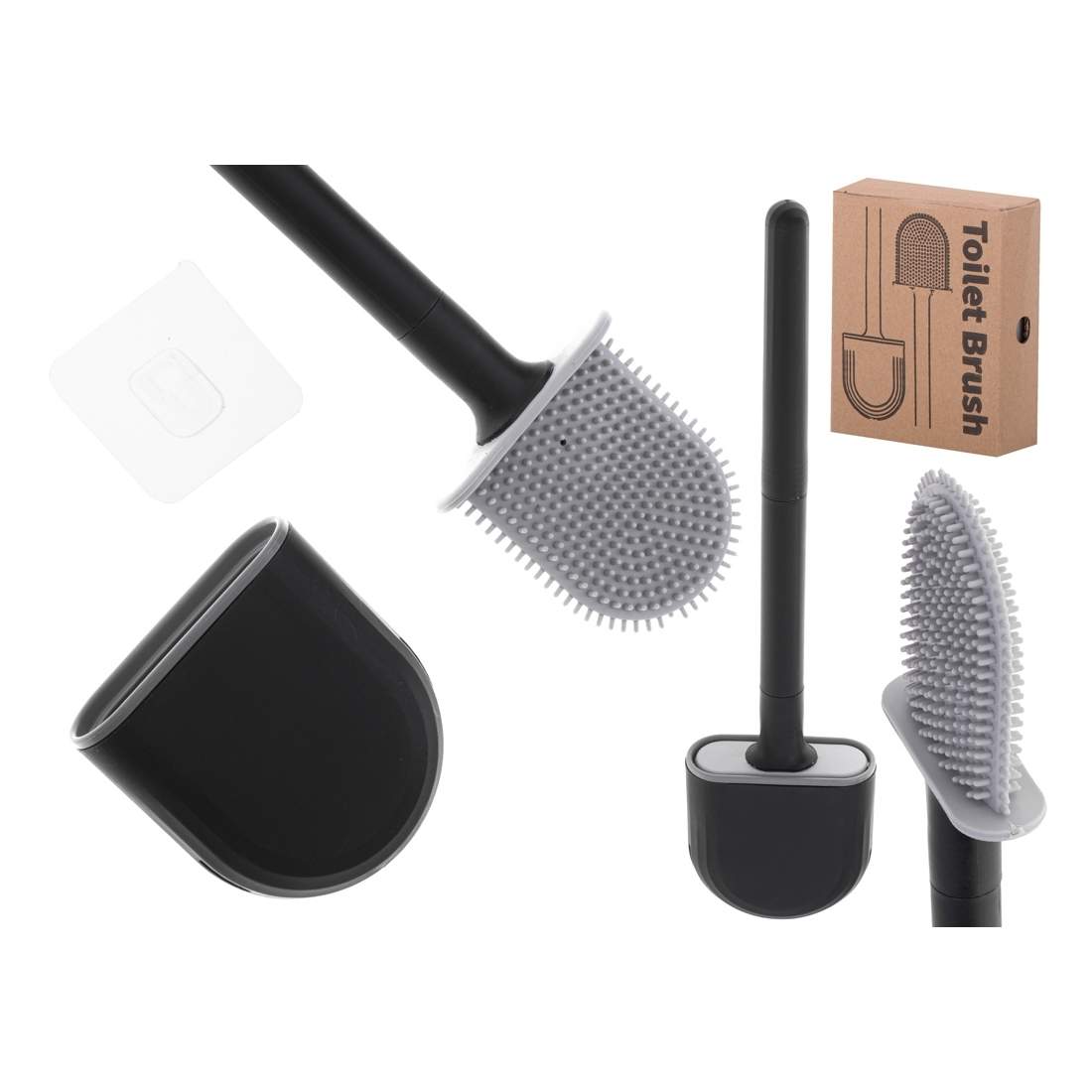 Silikon Toalettborste med Svart Behållare | Hälsa & Skönhet - Personvård - Hygien | Pryloteket