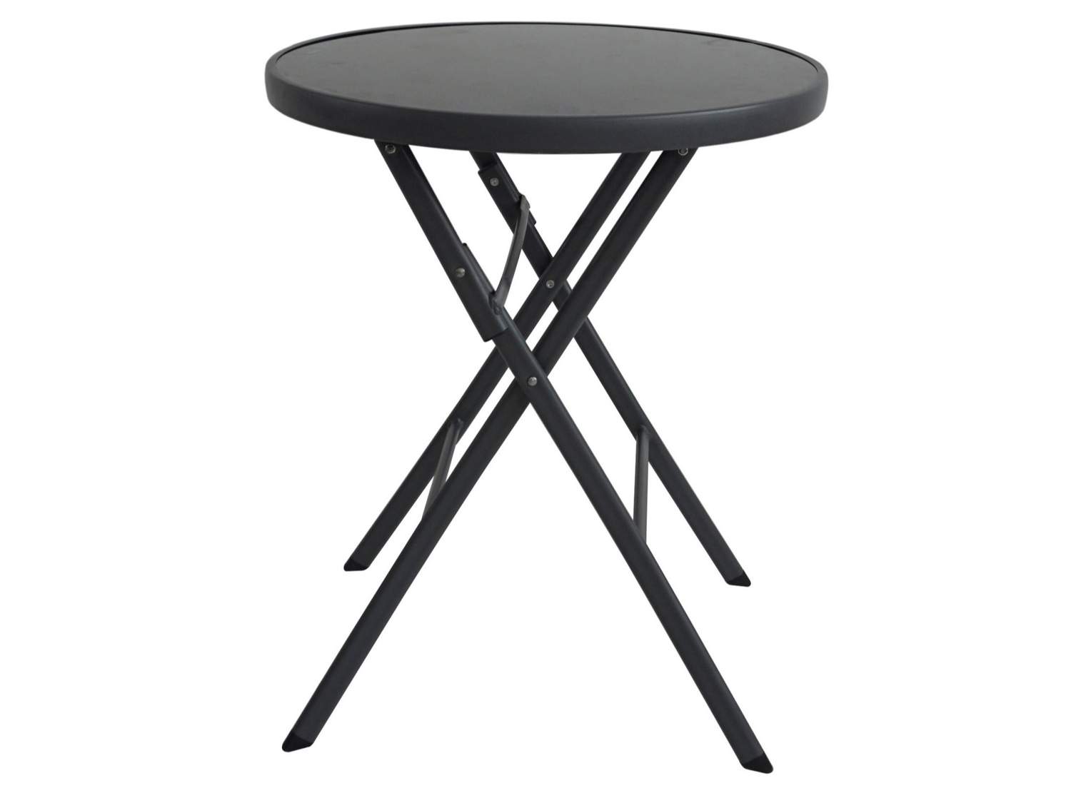 Sammenklappeligt havebord i sort glas, 60 cm