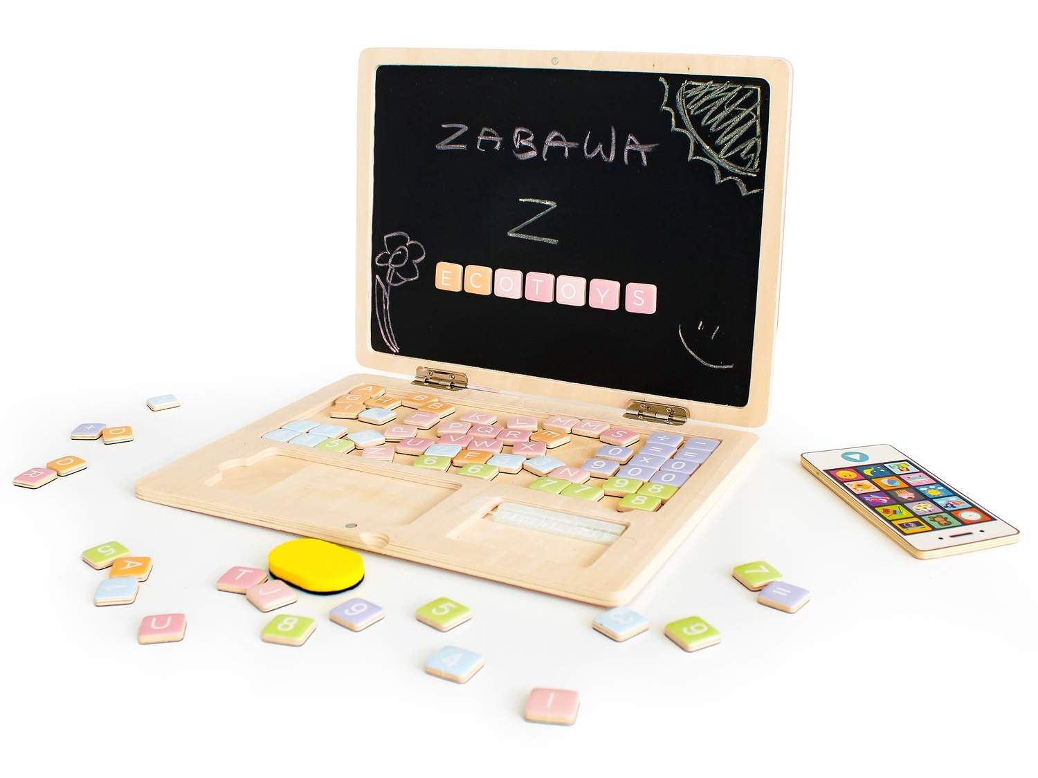 Magnetisk 2-i-1 kridt og tegnebræt til børn