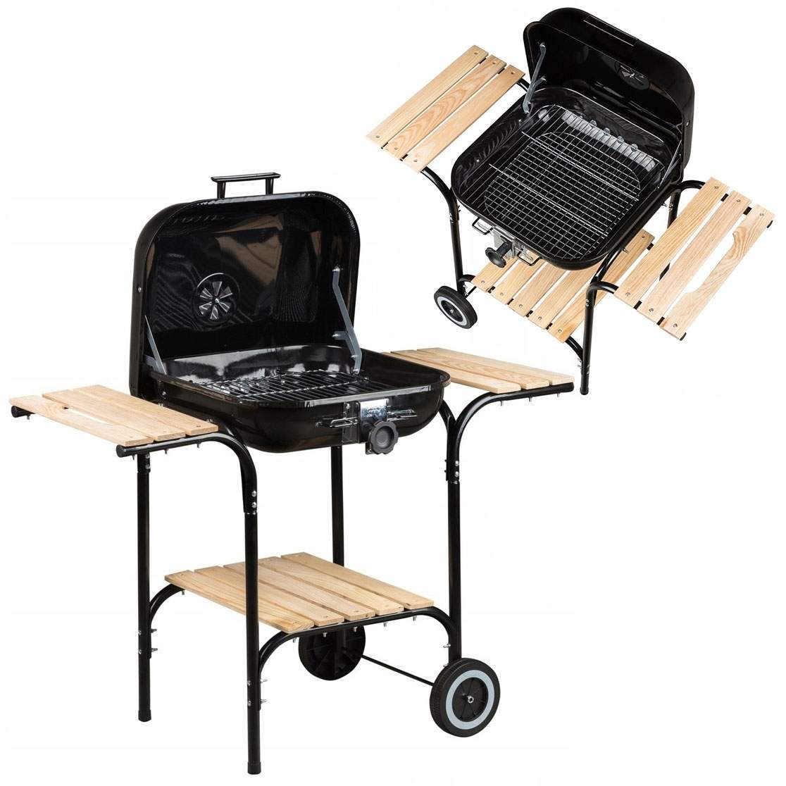 Havegrill med låg og hylder